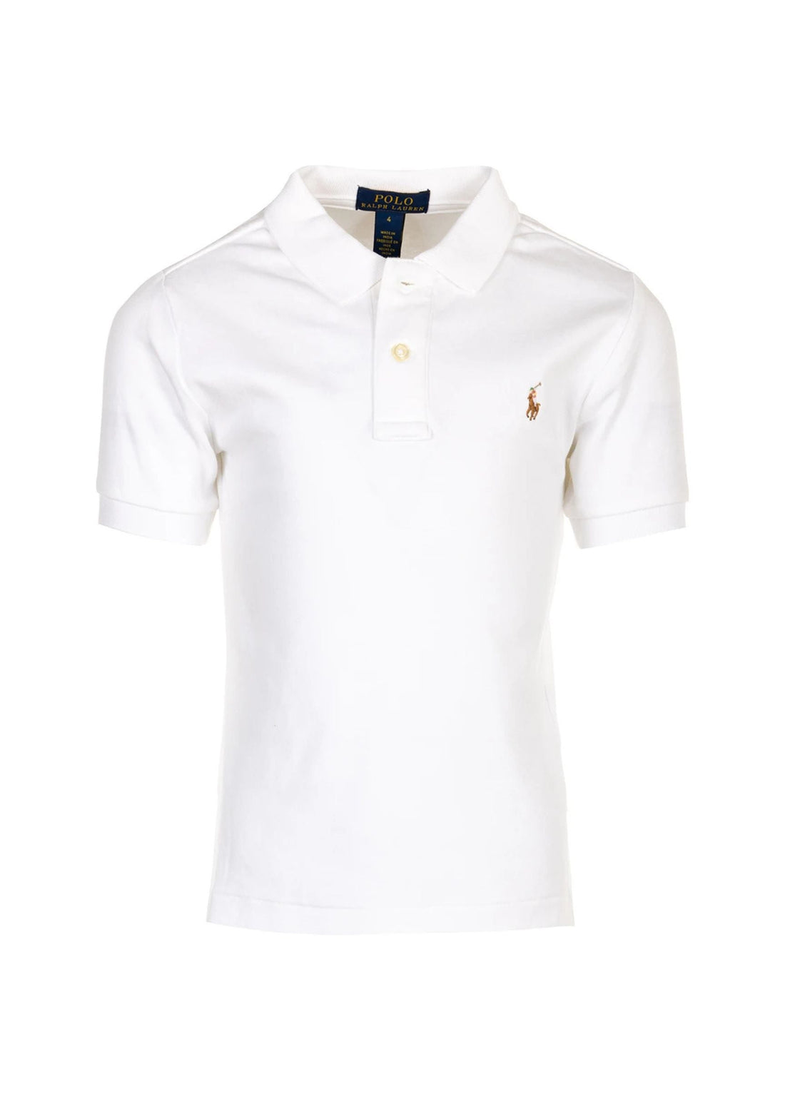 Polo Blanco Algodón Niño