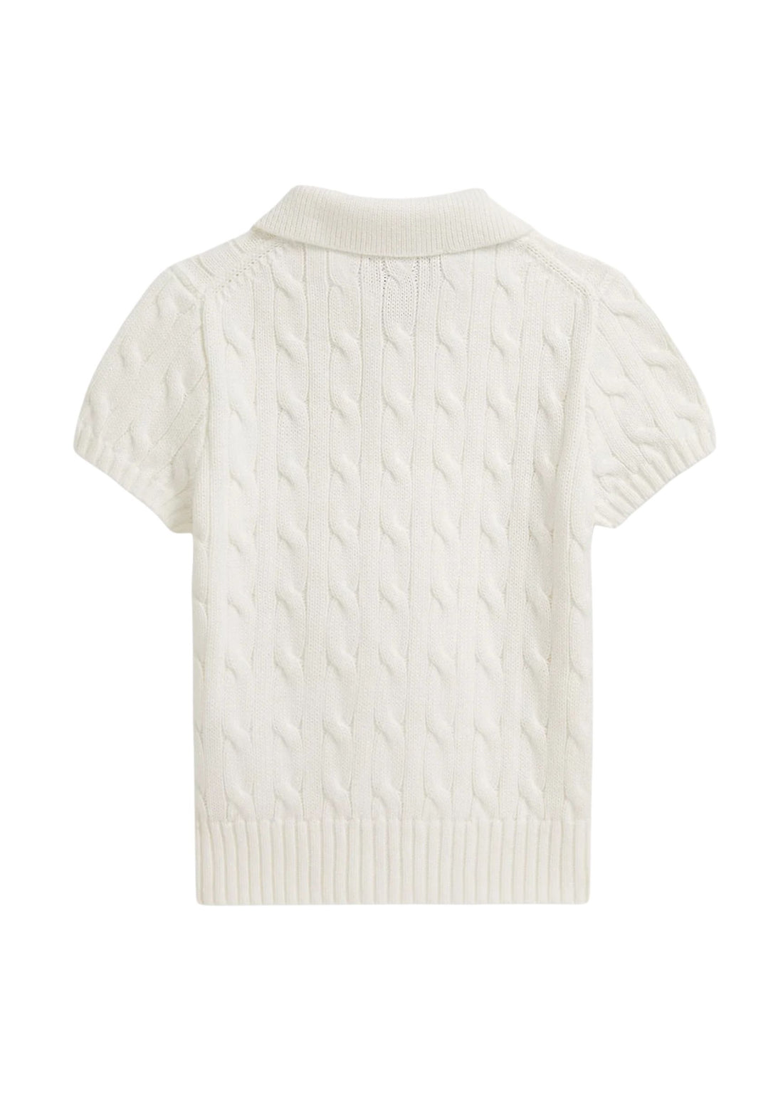 Polo Tejido Trenzado Blanco
