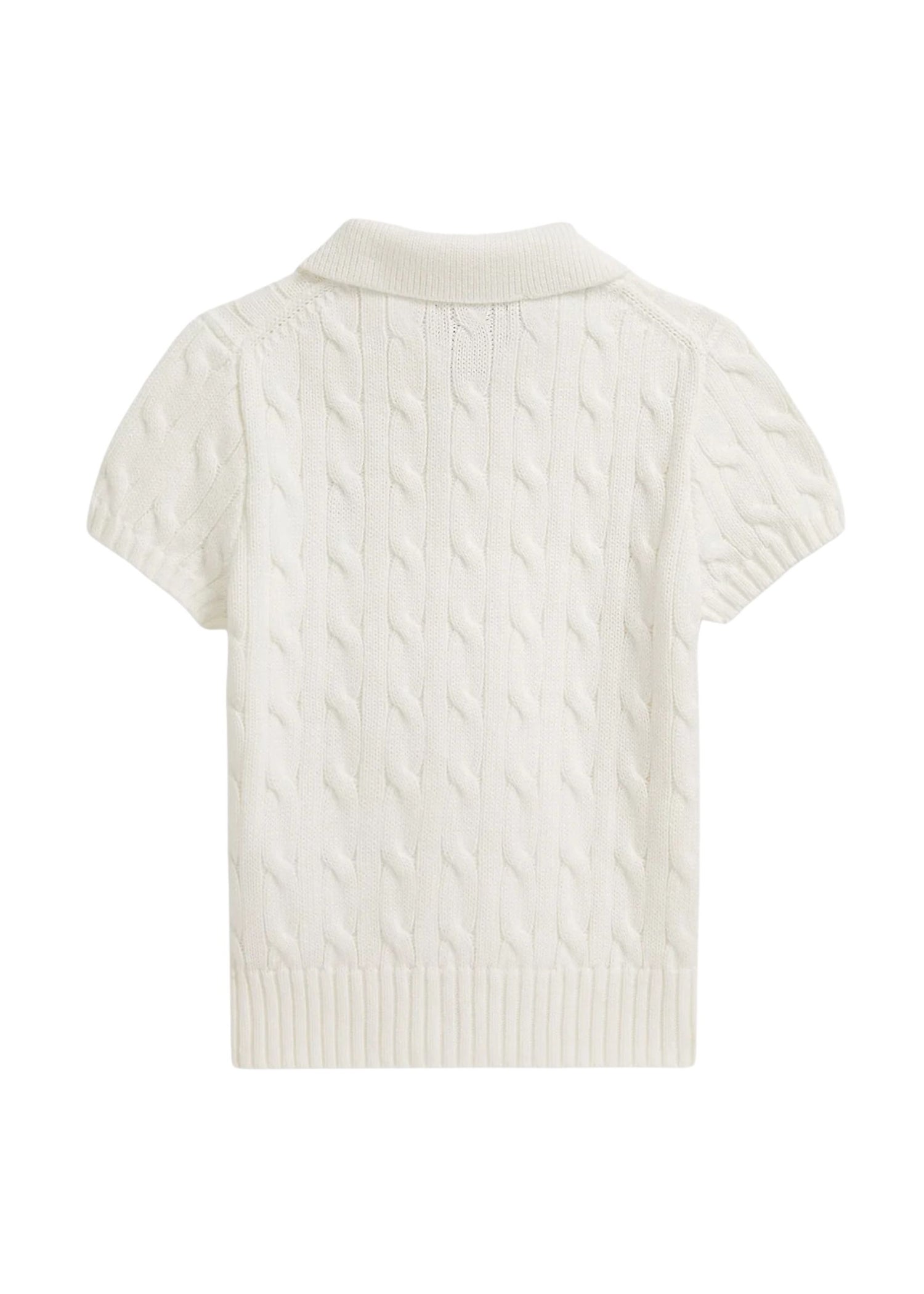 Polo Tejido Trenzado Blanco