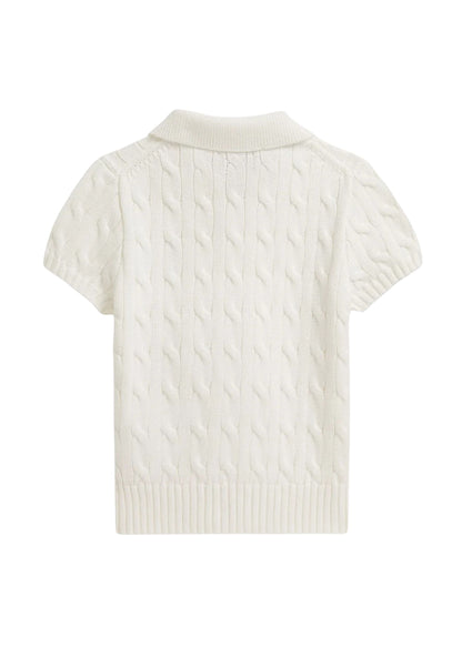 Polo Tejido Trenzado Blanco