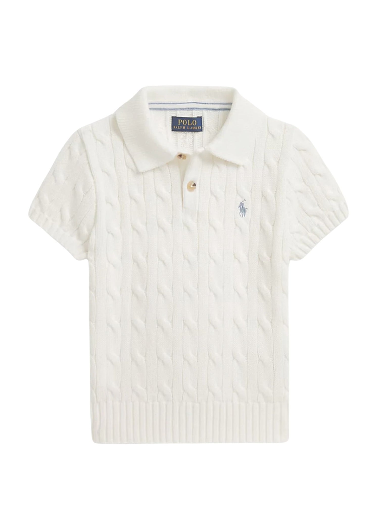 Polo Tejido Trenzado Blanco