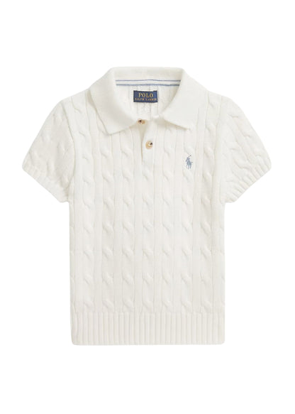 Polo Tejido Trenzado Blanco