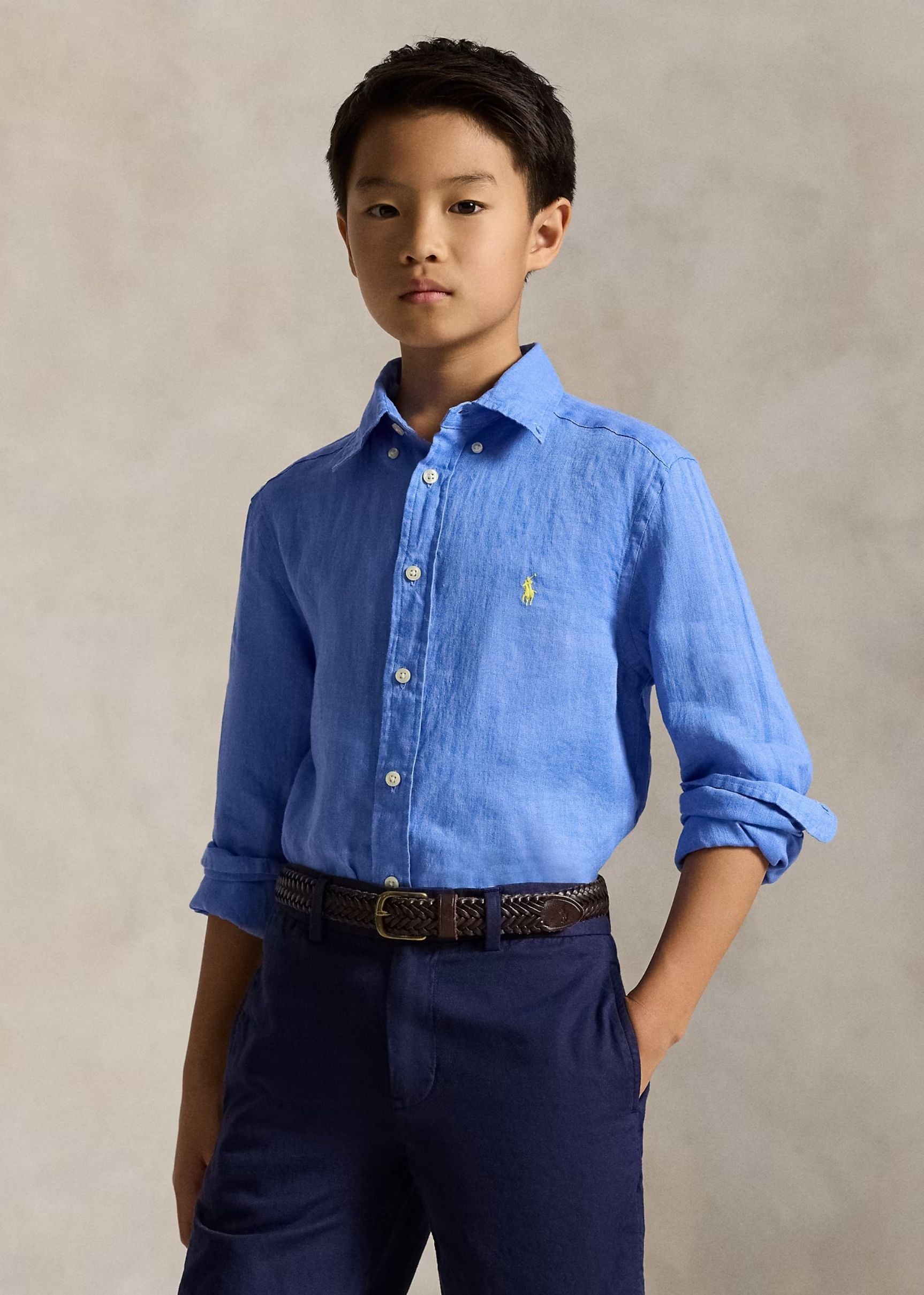 Camisa Lino Harbour Island Blue