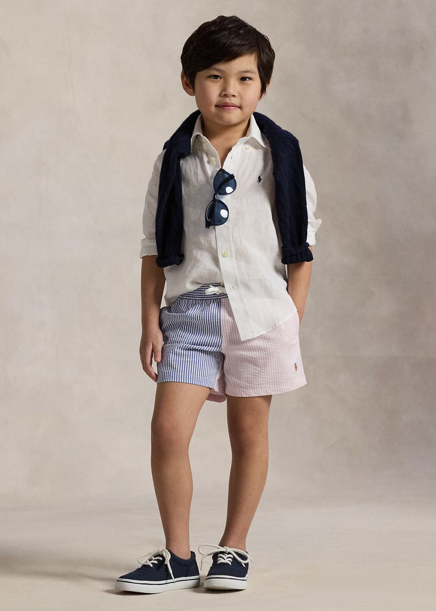 Camisa Blanca Lino Manga Larga Niño