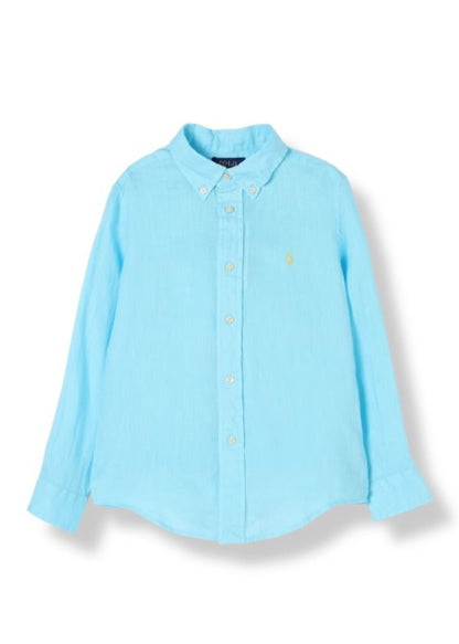 Camisa Agua Lino Manga Larga Niño