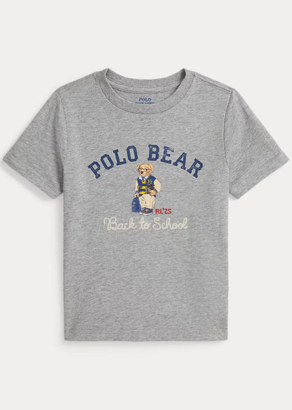 Camiseta Algodón Gris Bordada Polo Bear