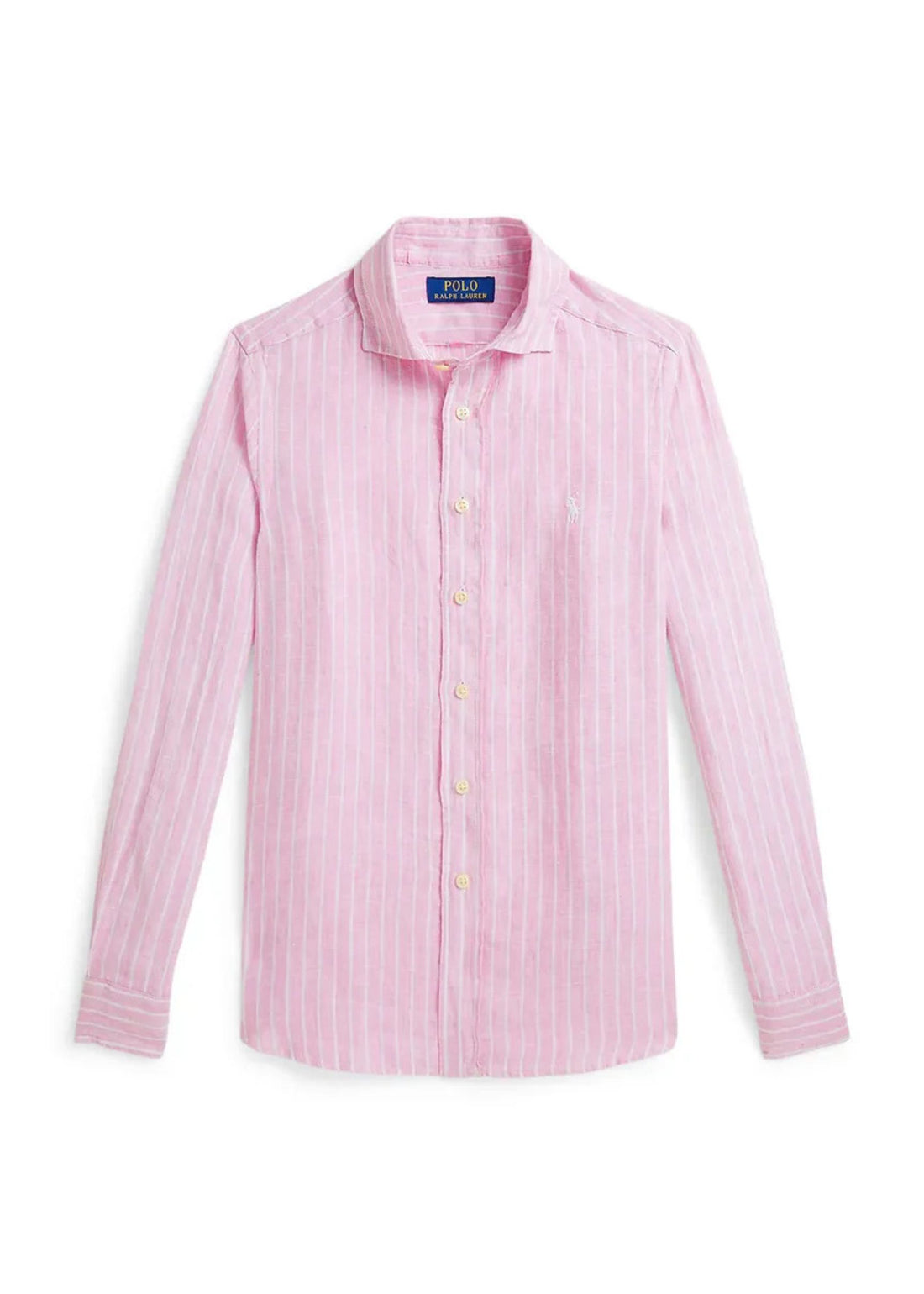 Camisa Rayas Lino Rosa