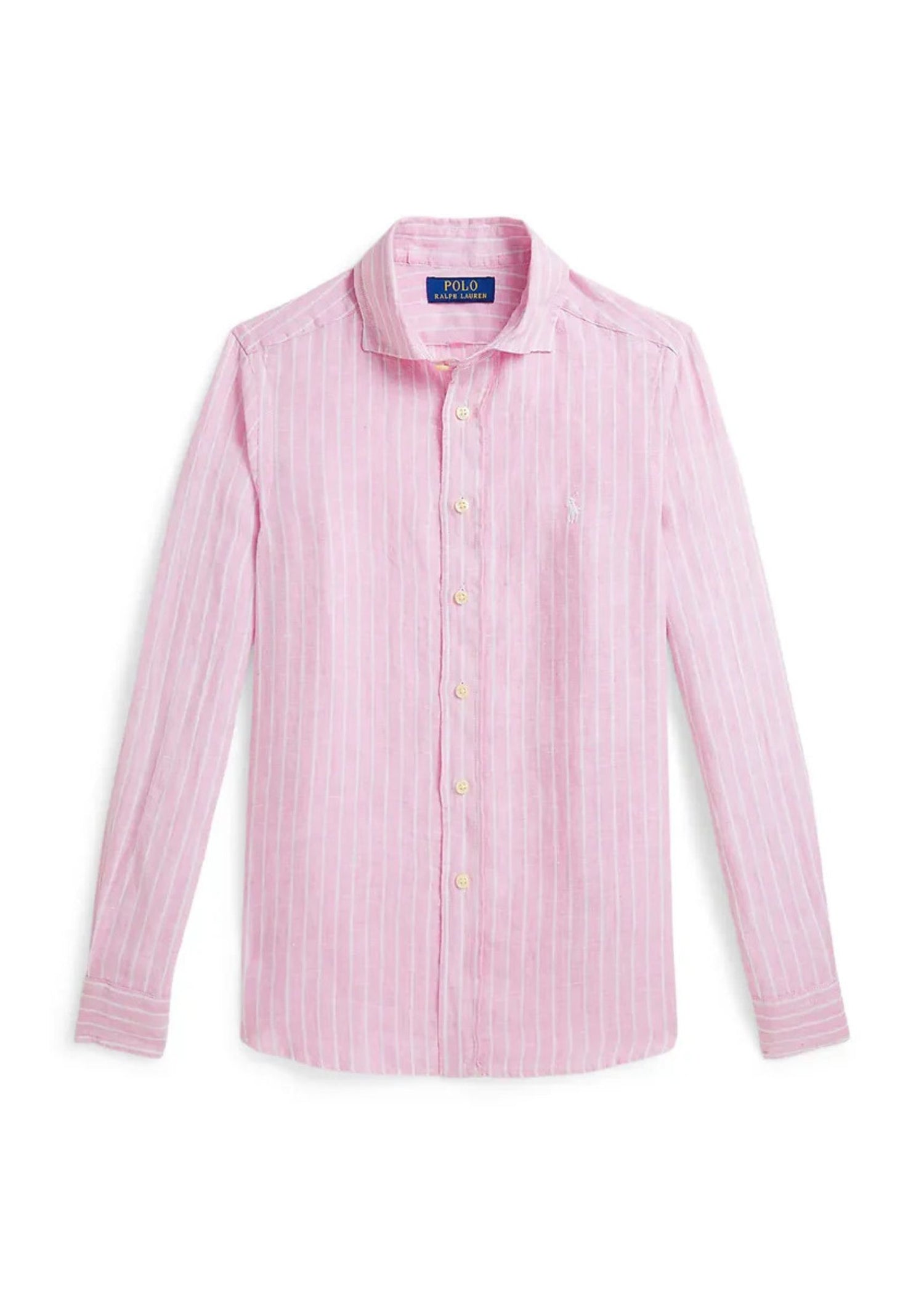 Camisa Rayas Lino Rosa