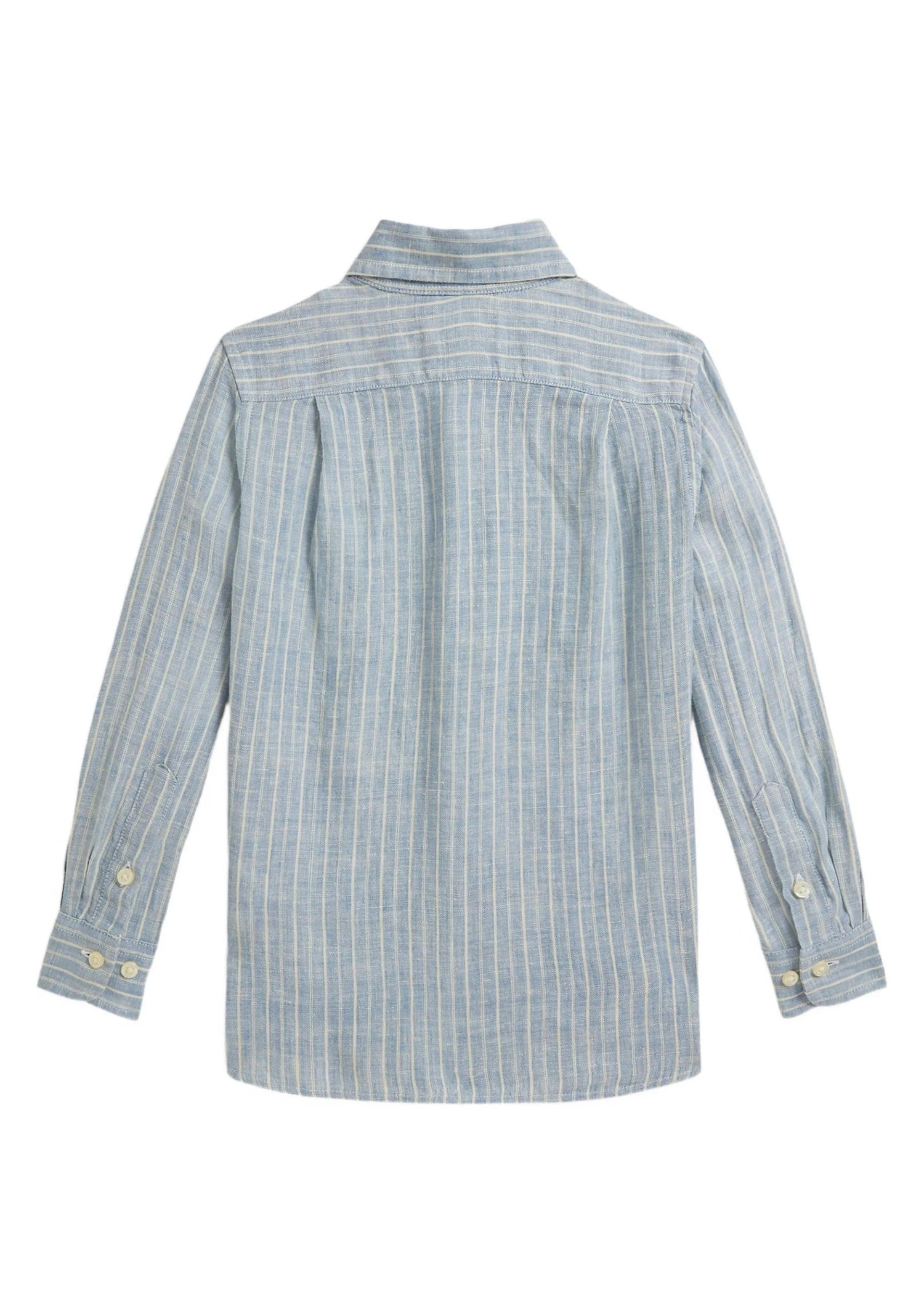 Camisa Rayas Lino Azul