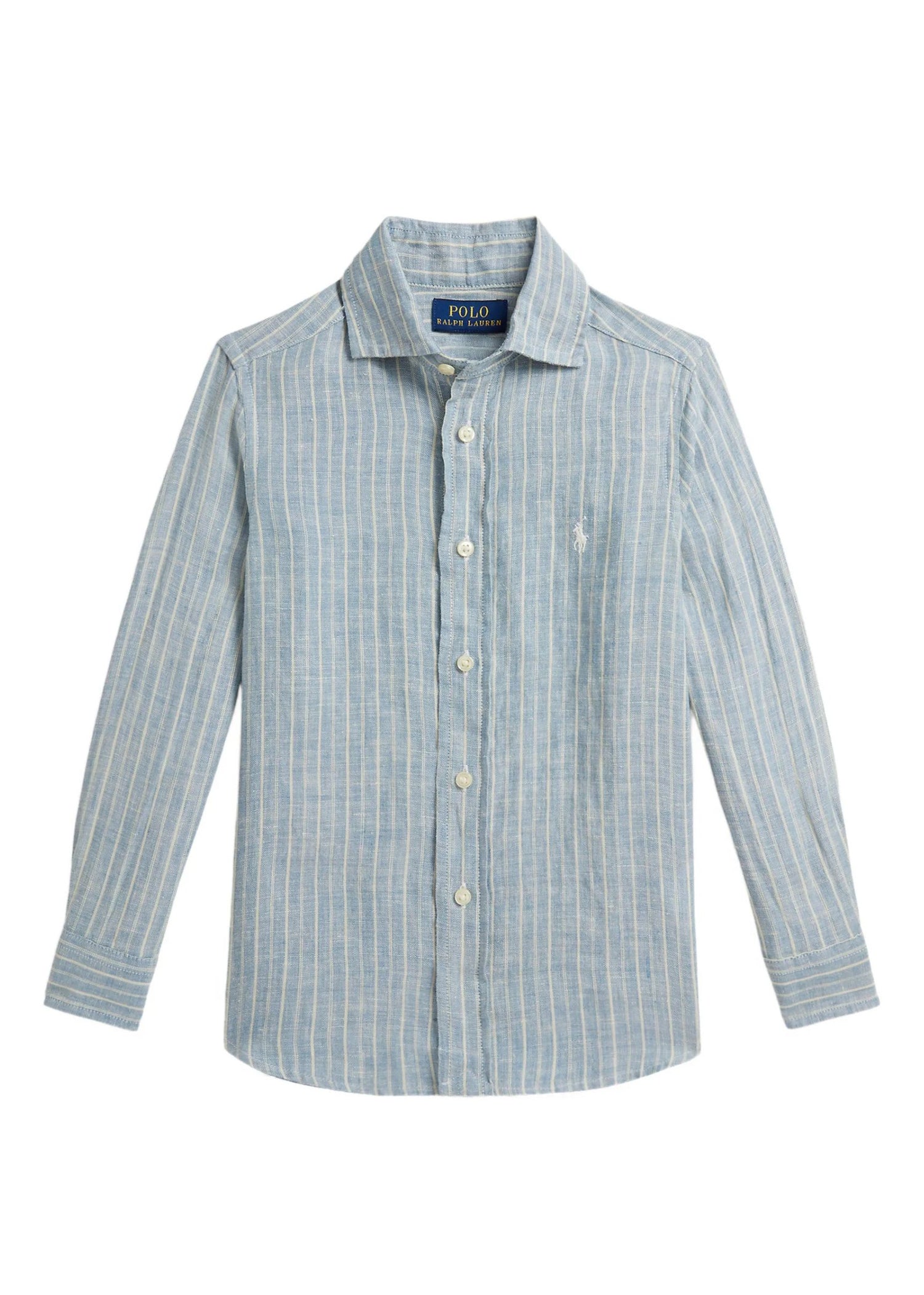 Camisa Rayas Lino Azul