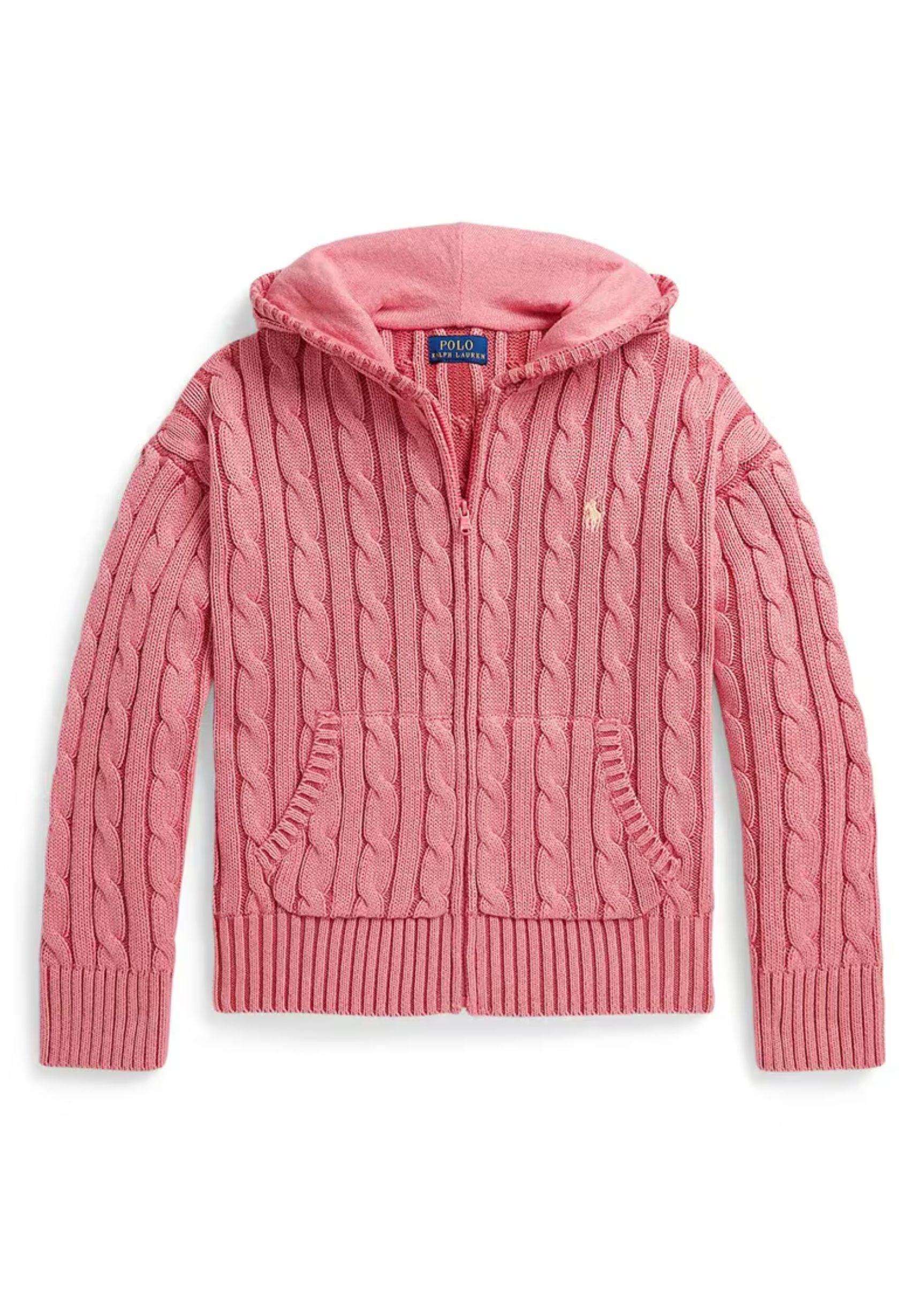 Cárdigan Hooded Tejido Trenzado Desert Rose