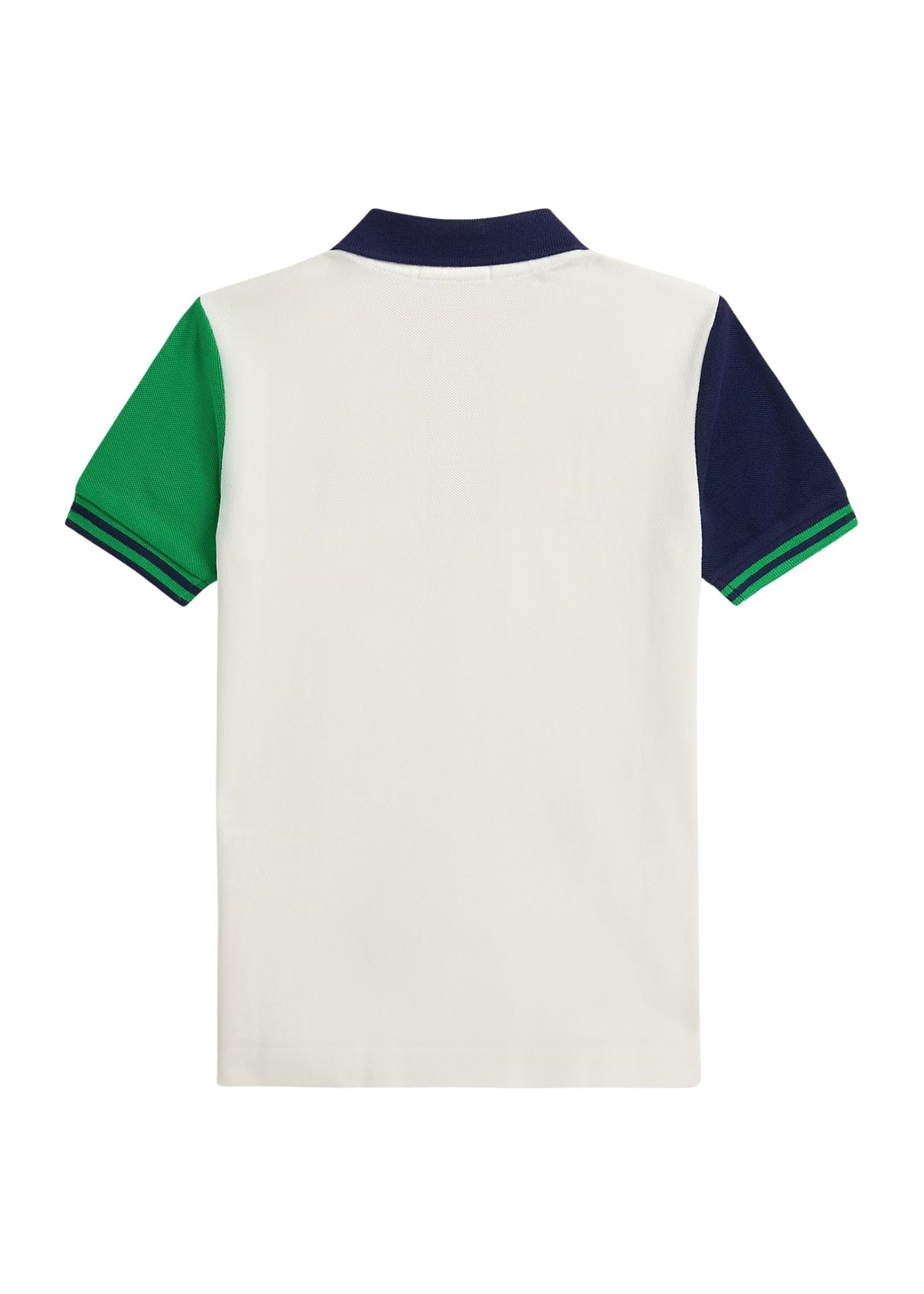 Polo Blanca Bloques Bordados Deportivos