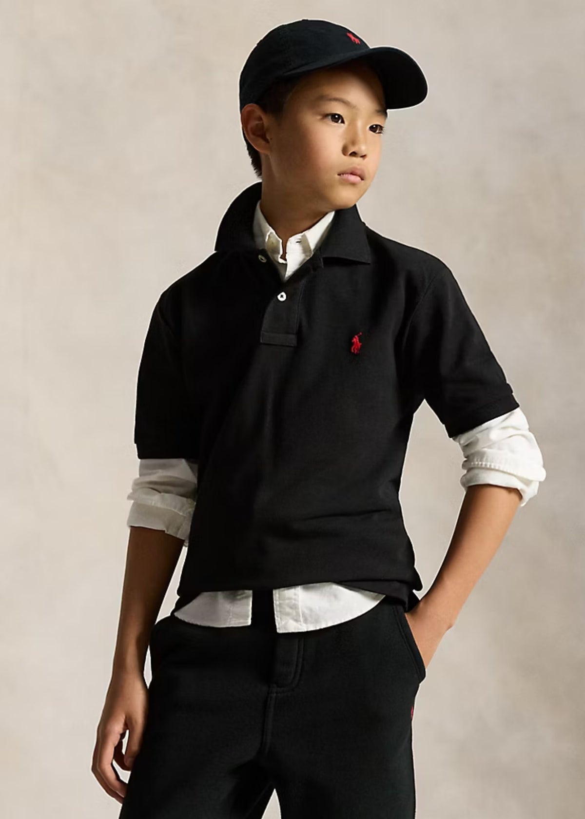 Polo Clasic Bordado Negro