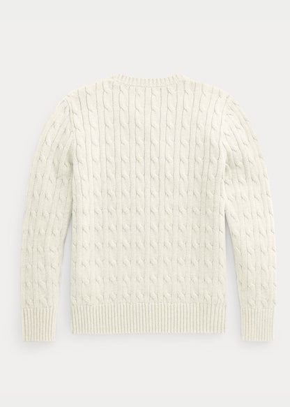 Sweater Tejido Trenzado Blanco