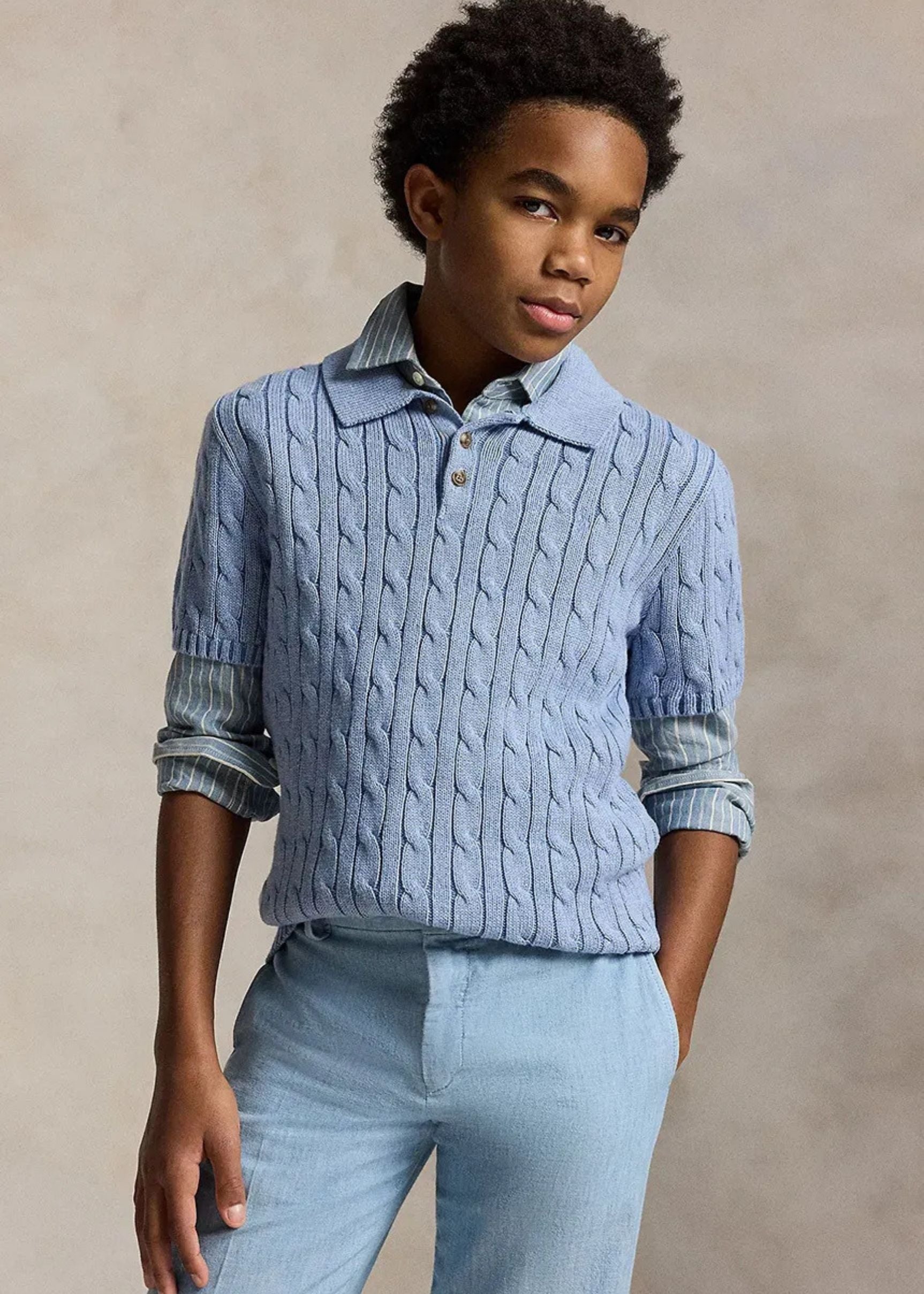 Polo Tejido Trenzado Cassidy Blue