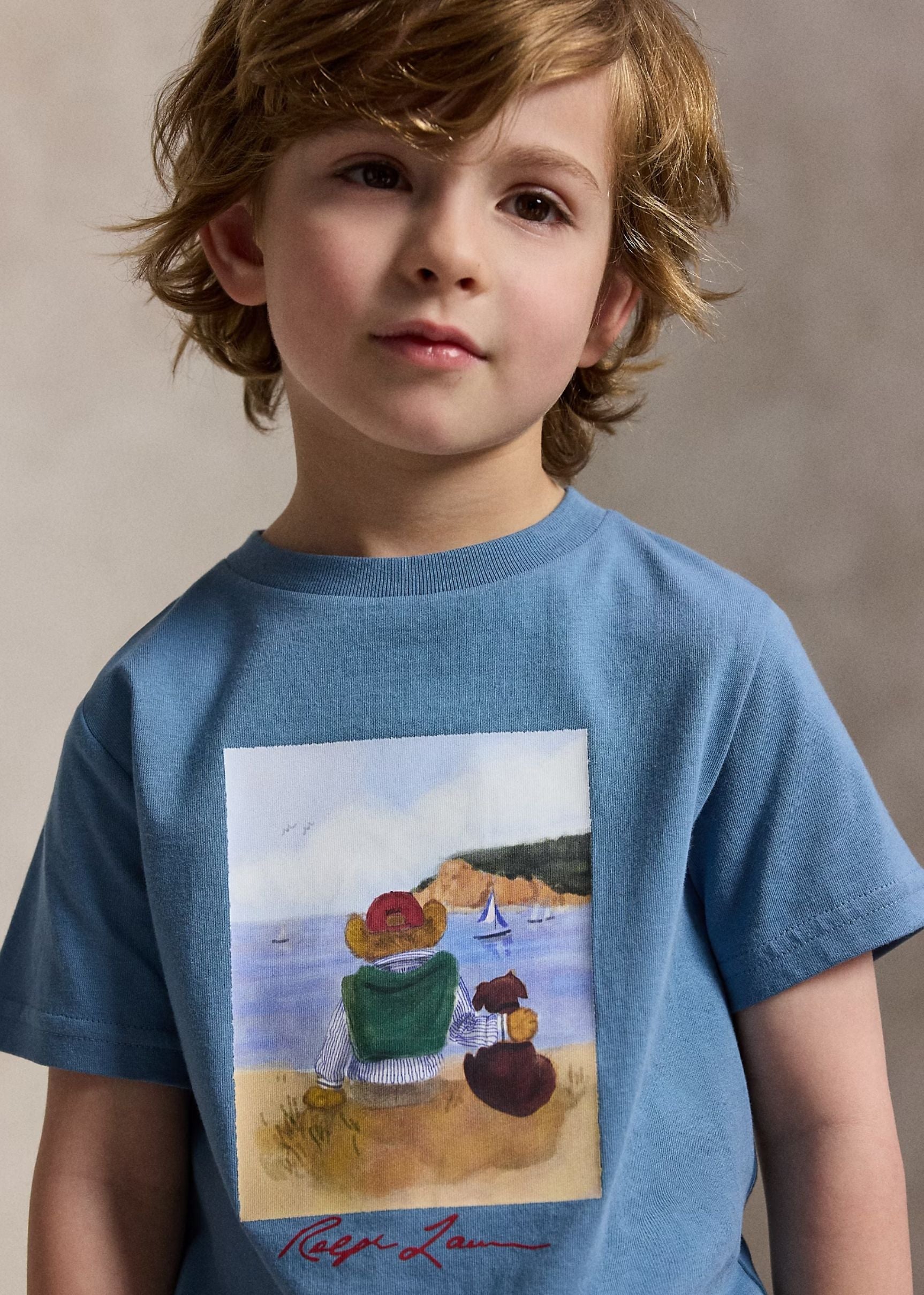 Camiseta Polo Bear Surfer Camp Blue