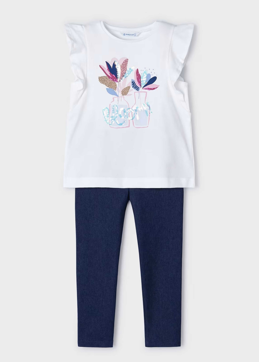 Conjunto Leggings Azul &amp; Camiseta Niña