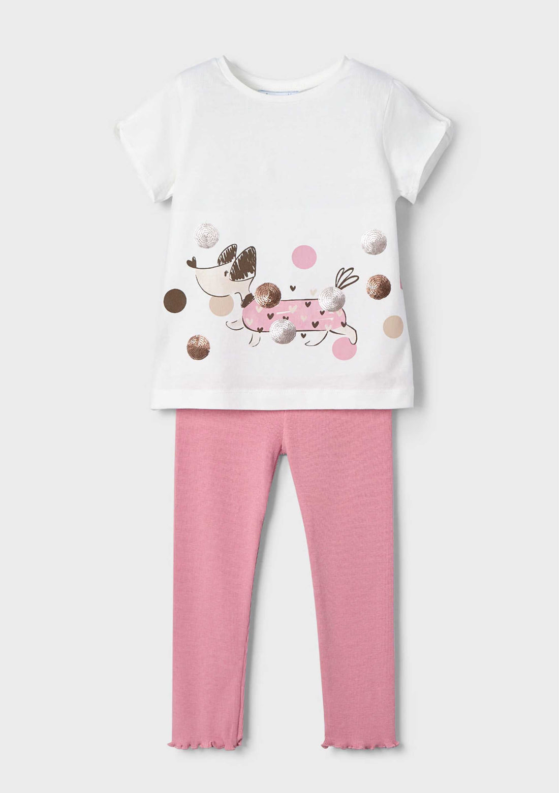Set Leggings &amp; Camiseta Puppy Rosa