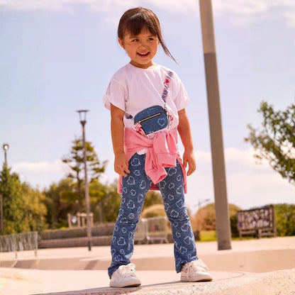 Set Legging Flare Hearts Denim