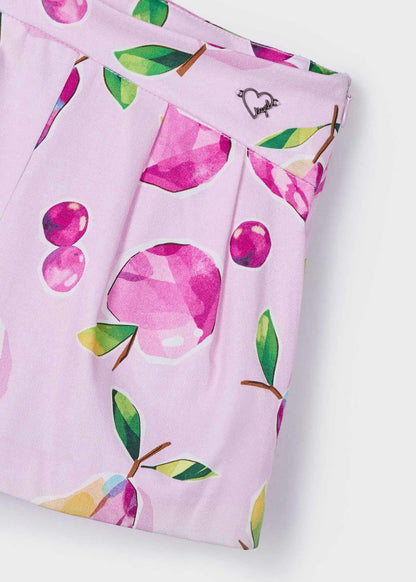 Falda Short Estampada Malva