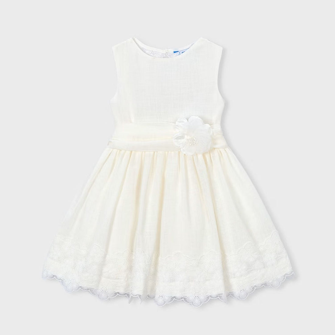 Vestido Encaje Ceremonia Crudo