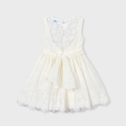 Vestido Encaje Ceremonia Crudo