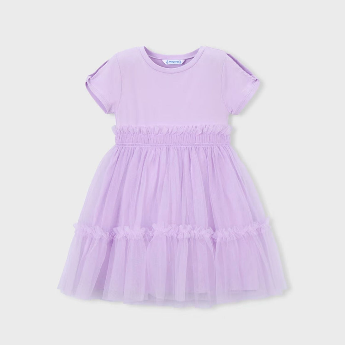 Vestido Combinado Tul Malva