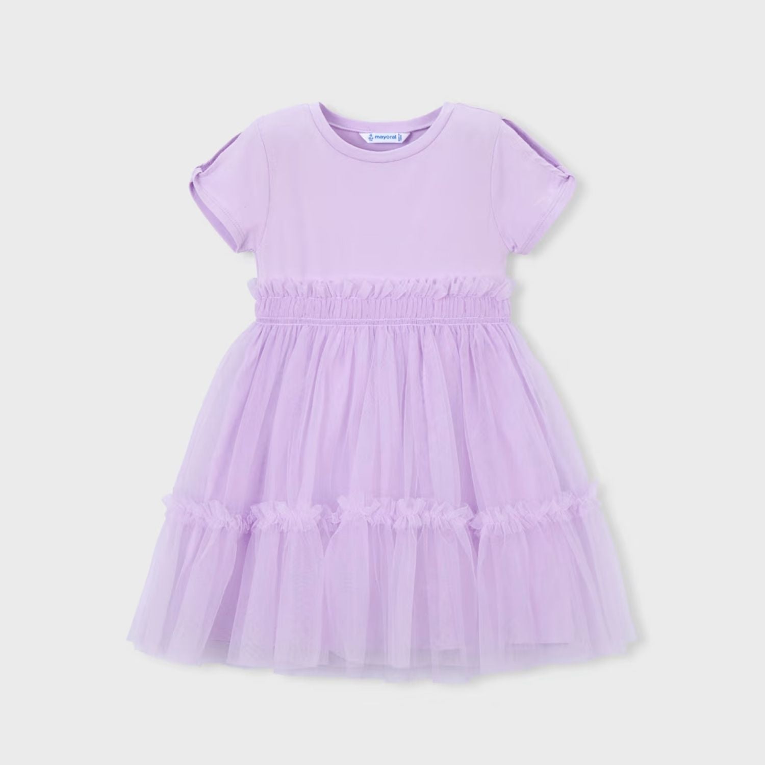 Vestido Combinado Tul Malva