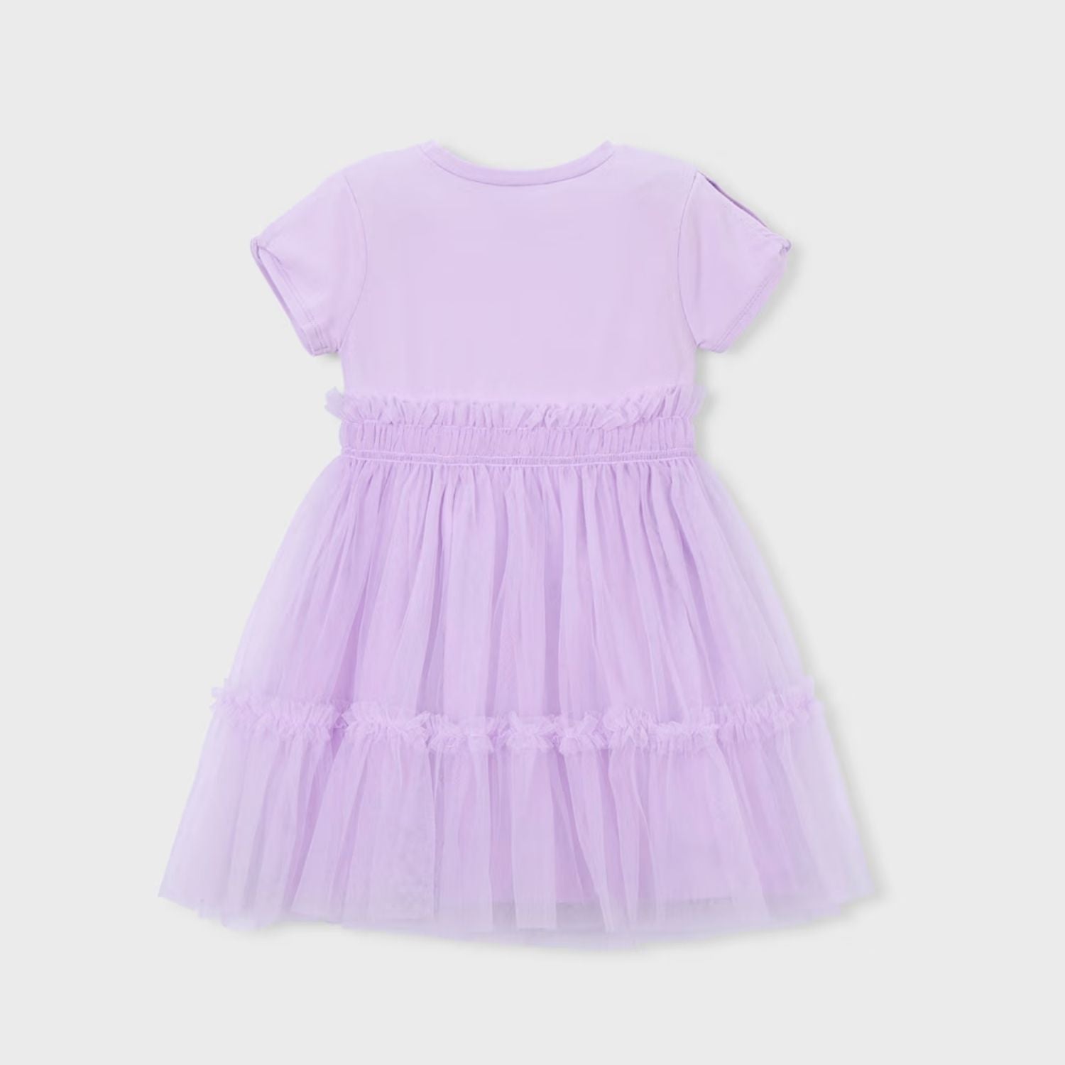 Vestido Combinado Tul Malva