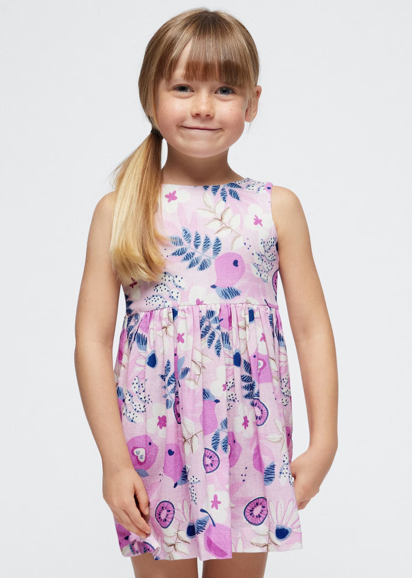 Vestido Estampado Malva Niña