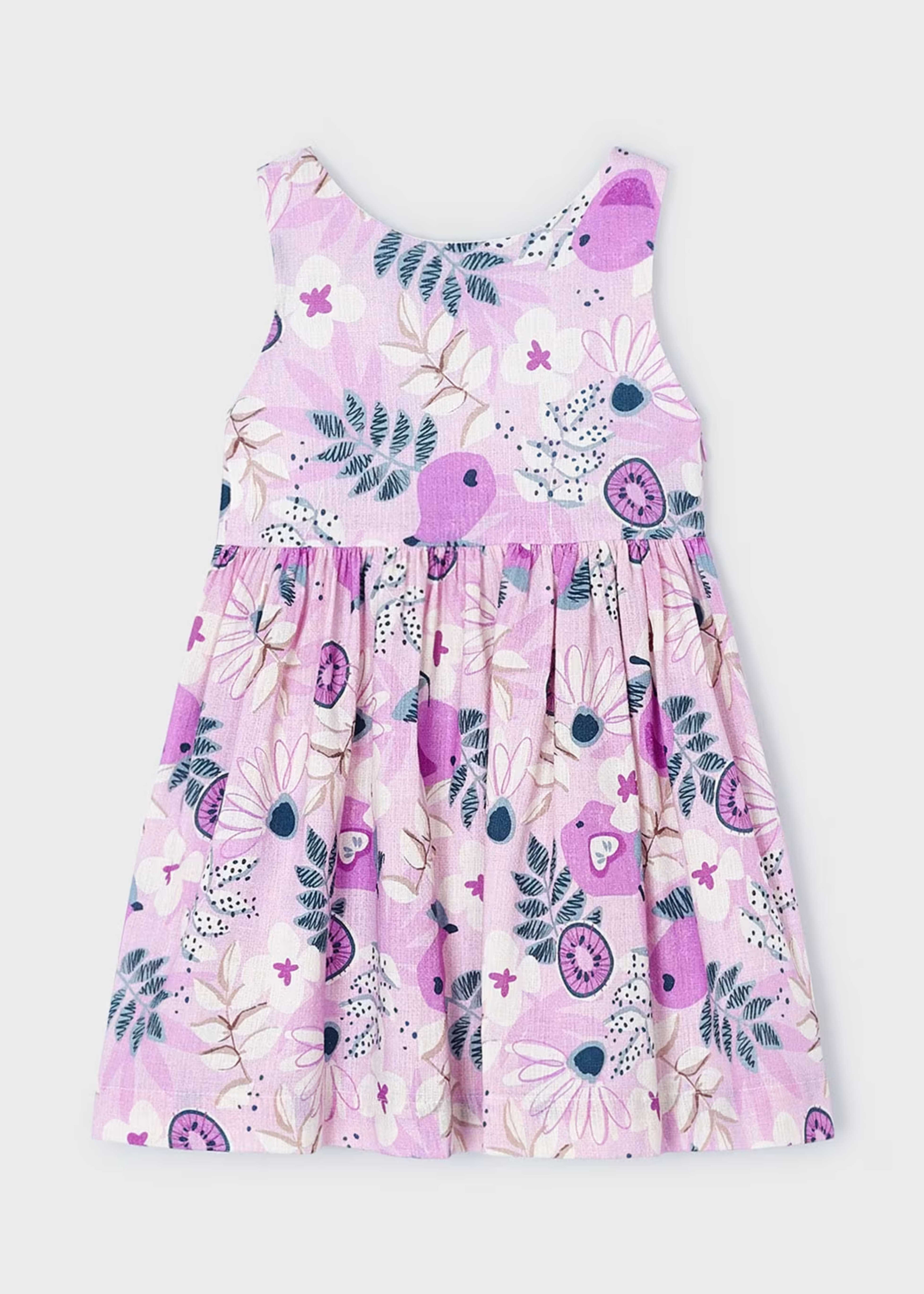 Vestido Estampado Malva Niña