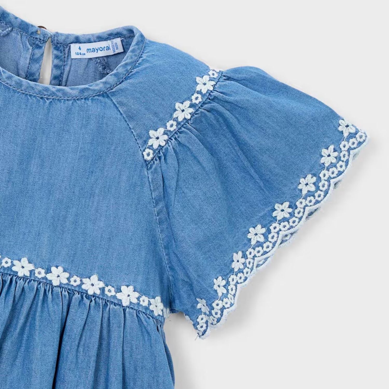Vestido Bordado Denim