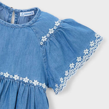 Vestido Bordado Denim