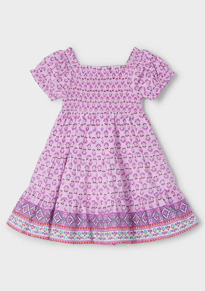 Vestido Boho Chic Estampado Malva