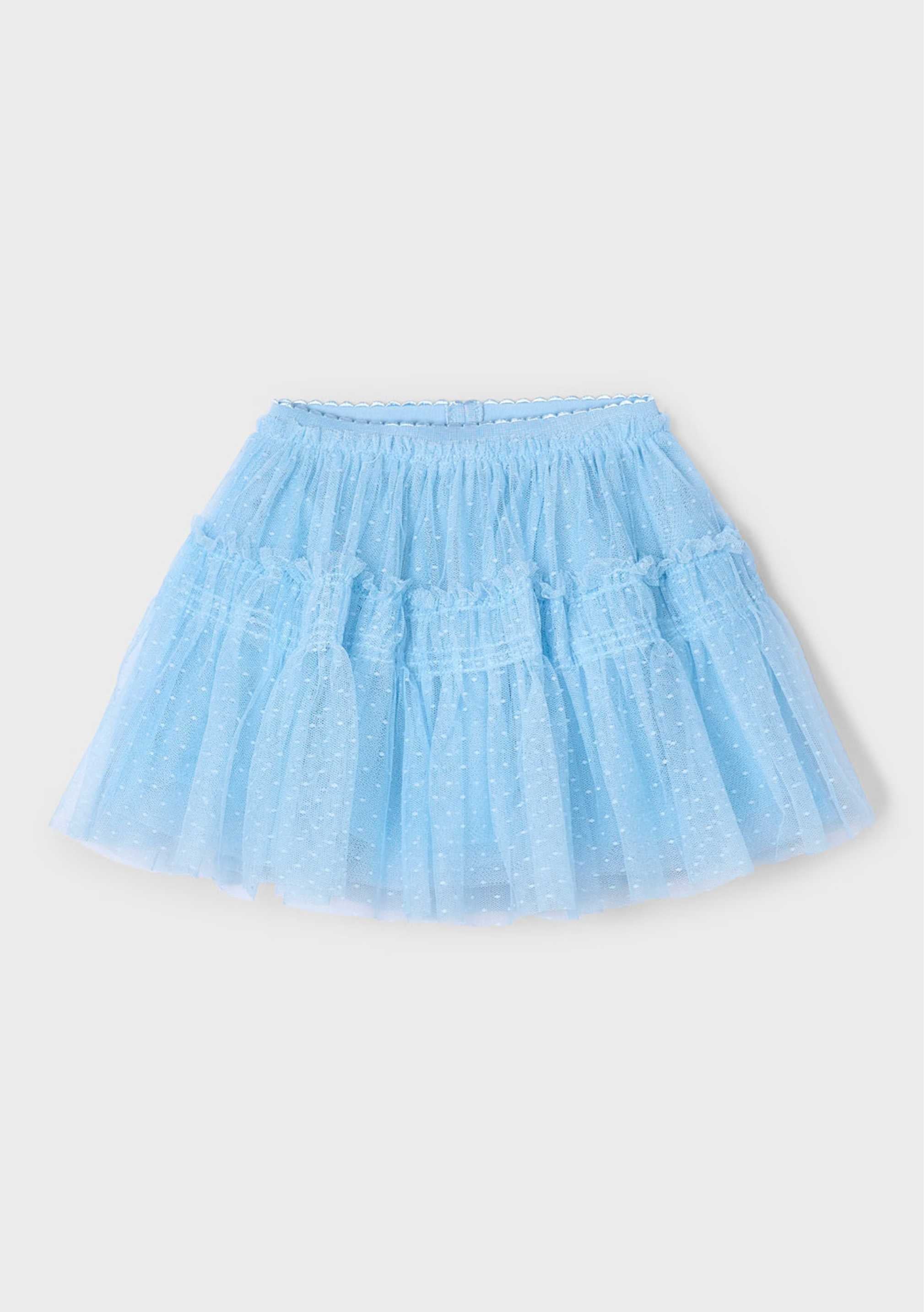 Falda Tul Plumeti Celeste