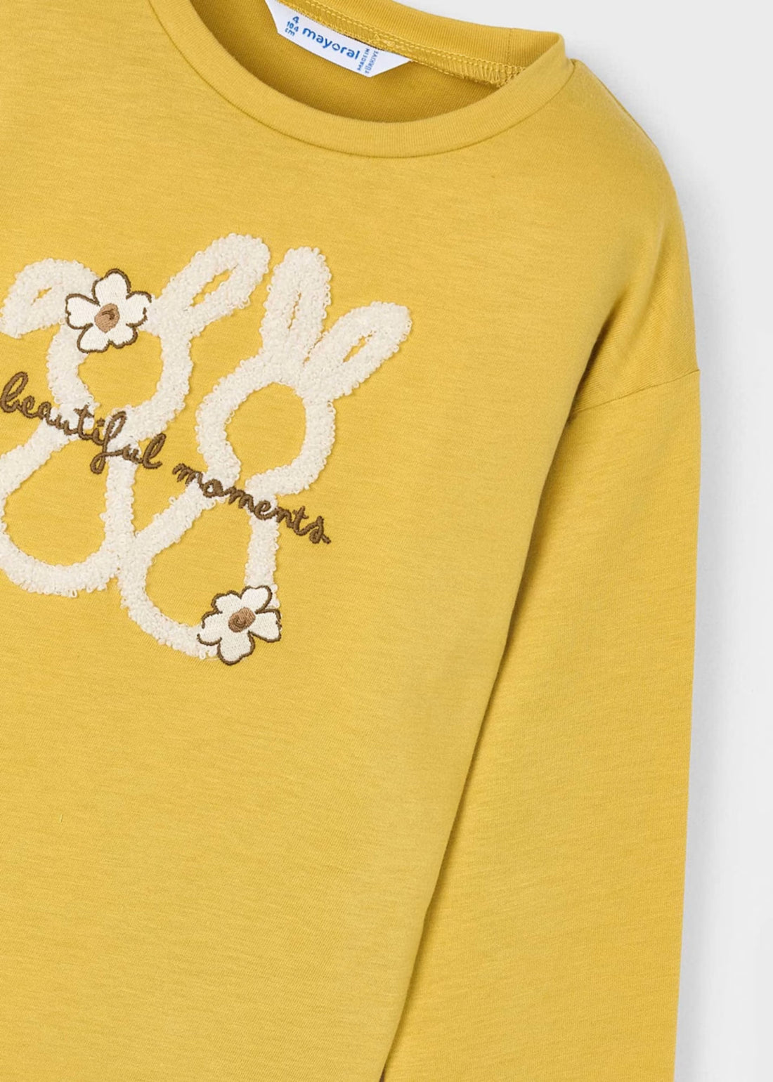 Camiseta Mostaza Bordada Little Bunny 100% Cotton