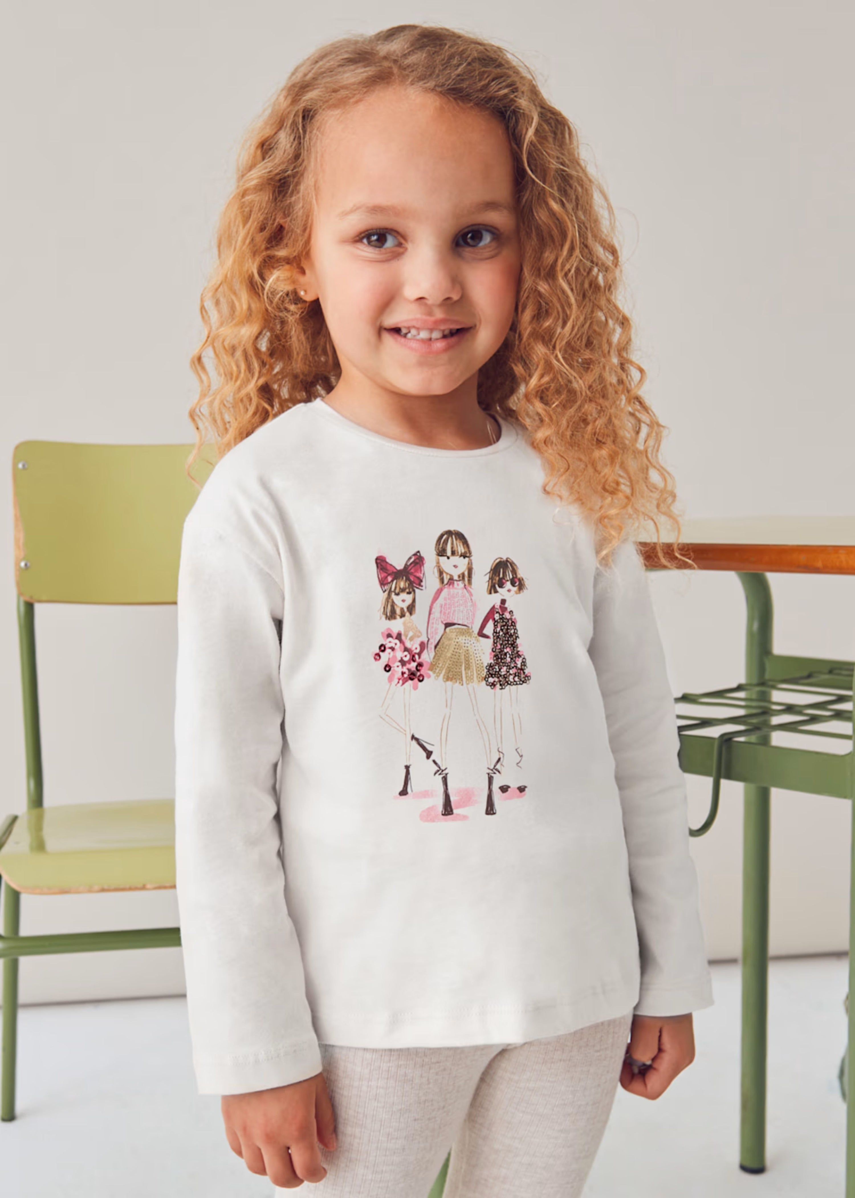 Camiseta Fashion Friends Nata Cereza 100% Cotton