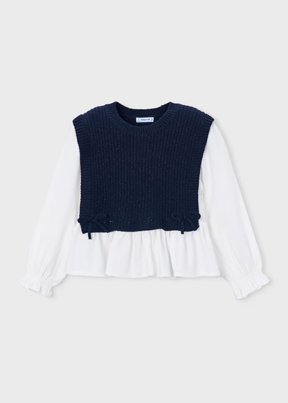 Camisa | Peto Tejido Combinada Marino