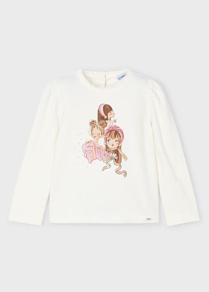 Camiseta Muñecas Crudo &amp; Rosado Niña