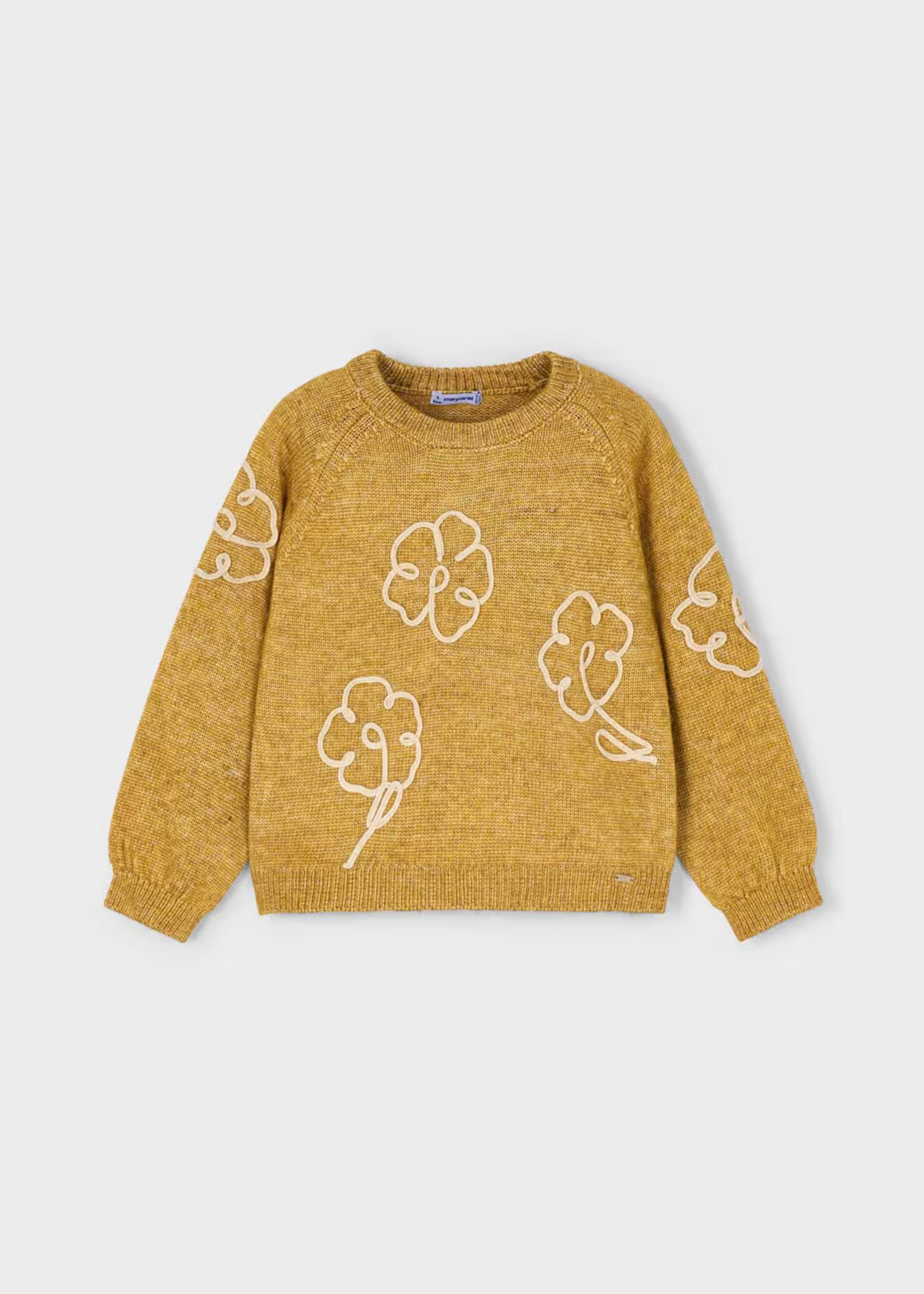 Sweater Mostaza Bordado Floral
