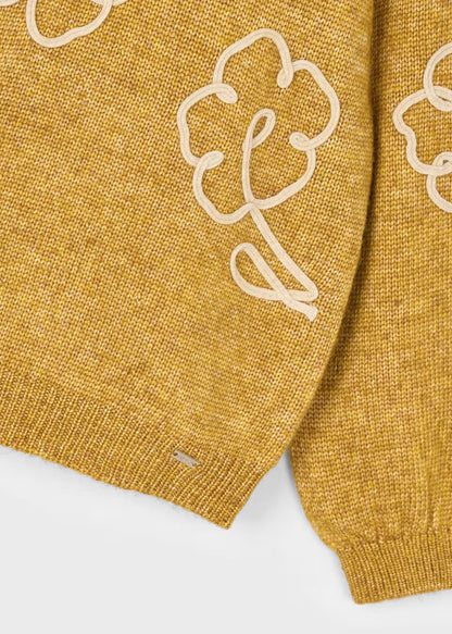 Sweater Mostaza Bordado Floral