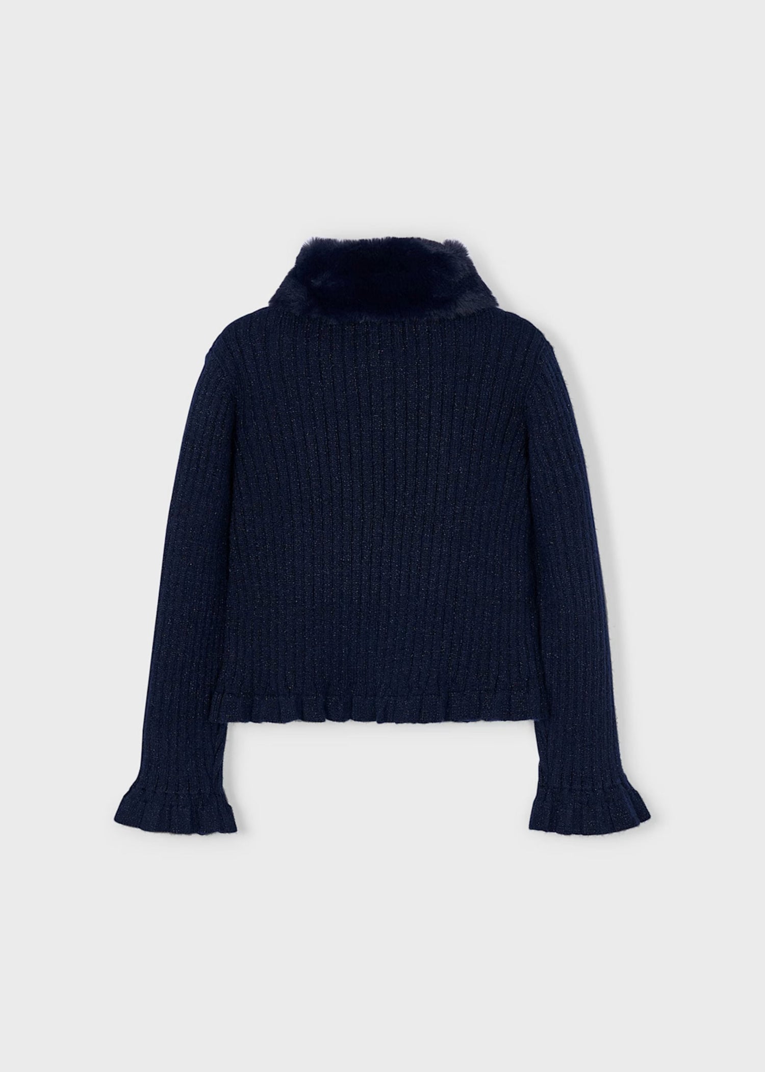 Cárdigan Tricot Cuello Pelo Marino