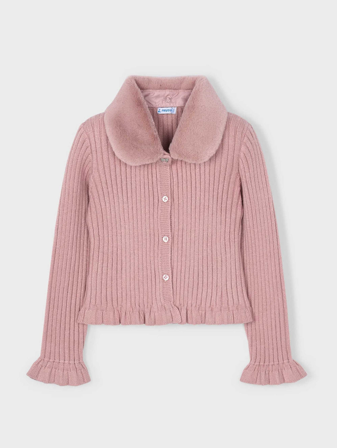 Cárdigan Tricot Cuello Pelo Maquillaje