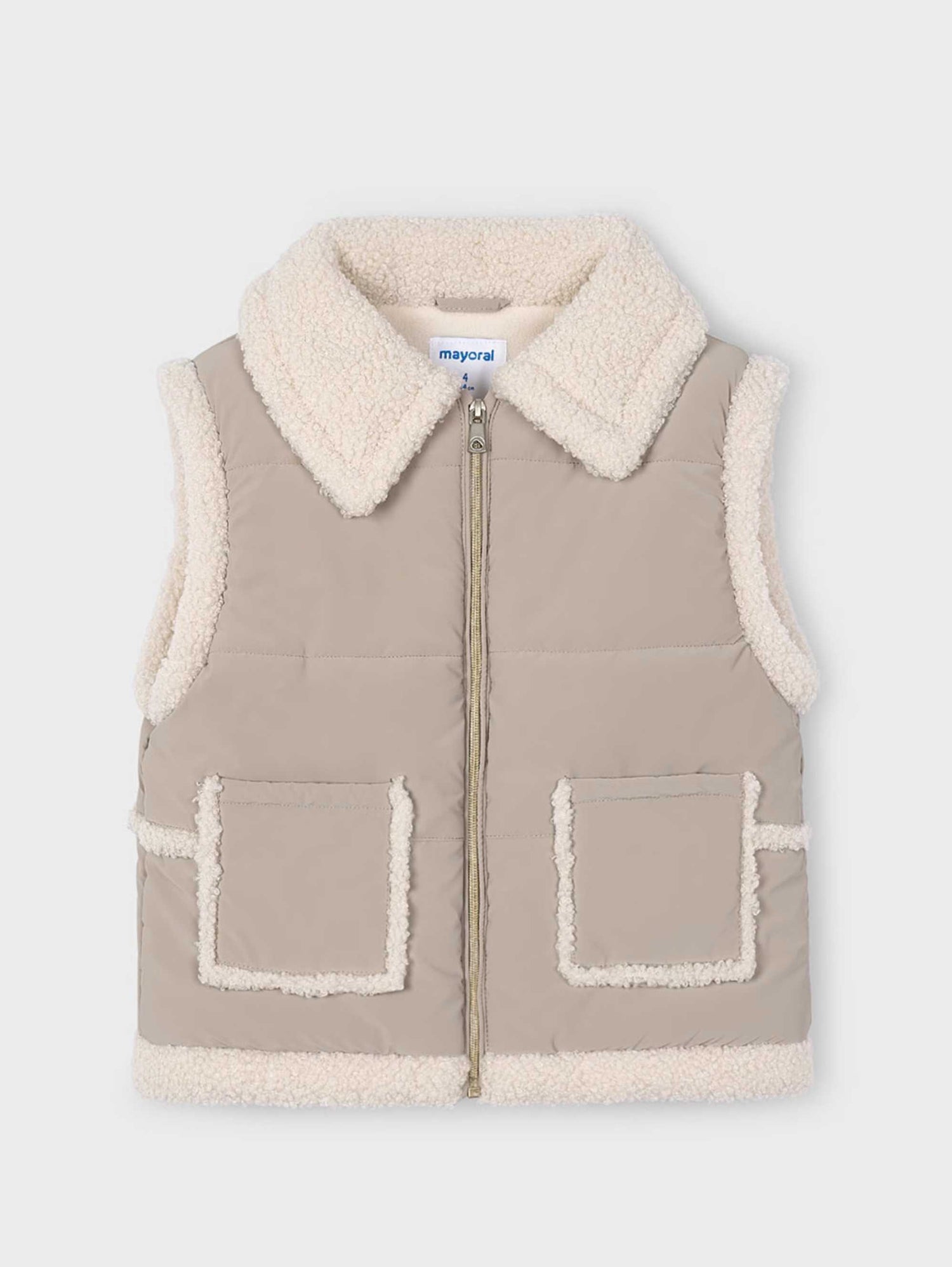 Chaleco Contrastes Borrego Topo