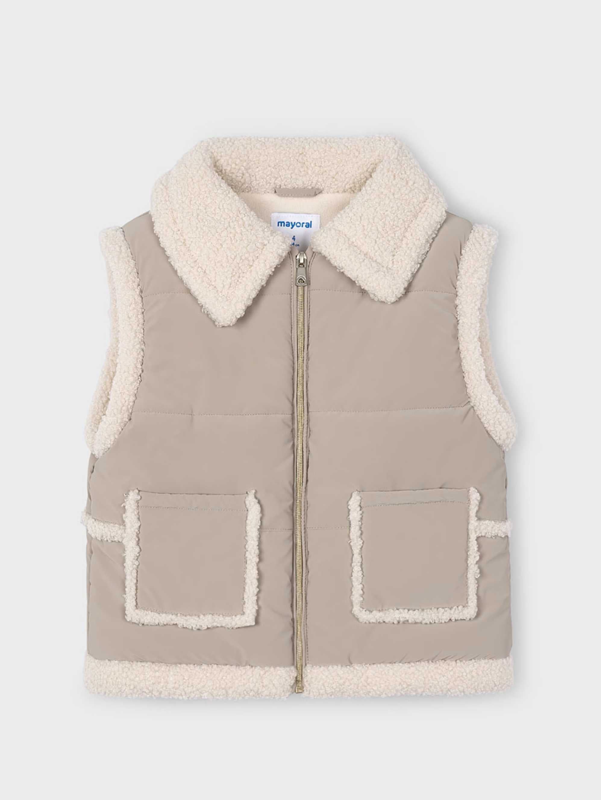 Chaleco Contrastes Borrego Topo