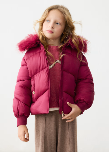 Chaquetón Acolchado Pelo Framboise