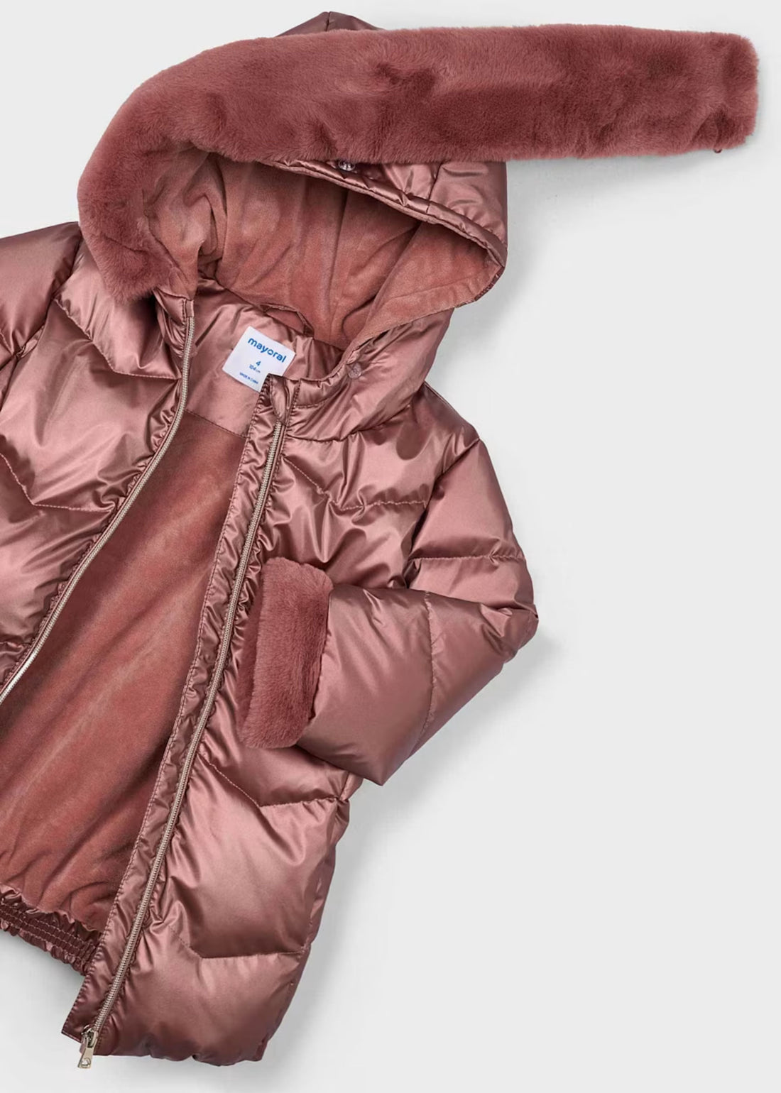 Chaquetón Metalizado Maquillaje Hooded Afelpado