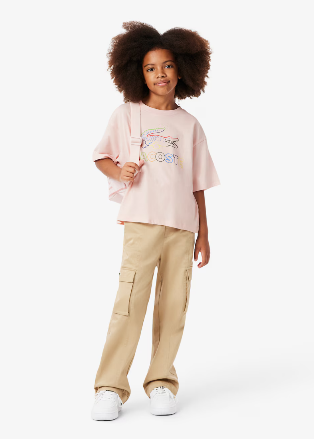 Camiseta Lacoste Kids Oversized con Estampado