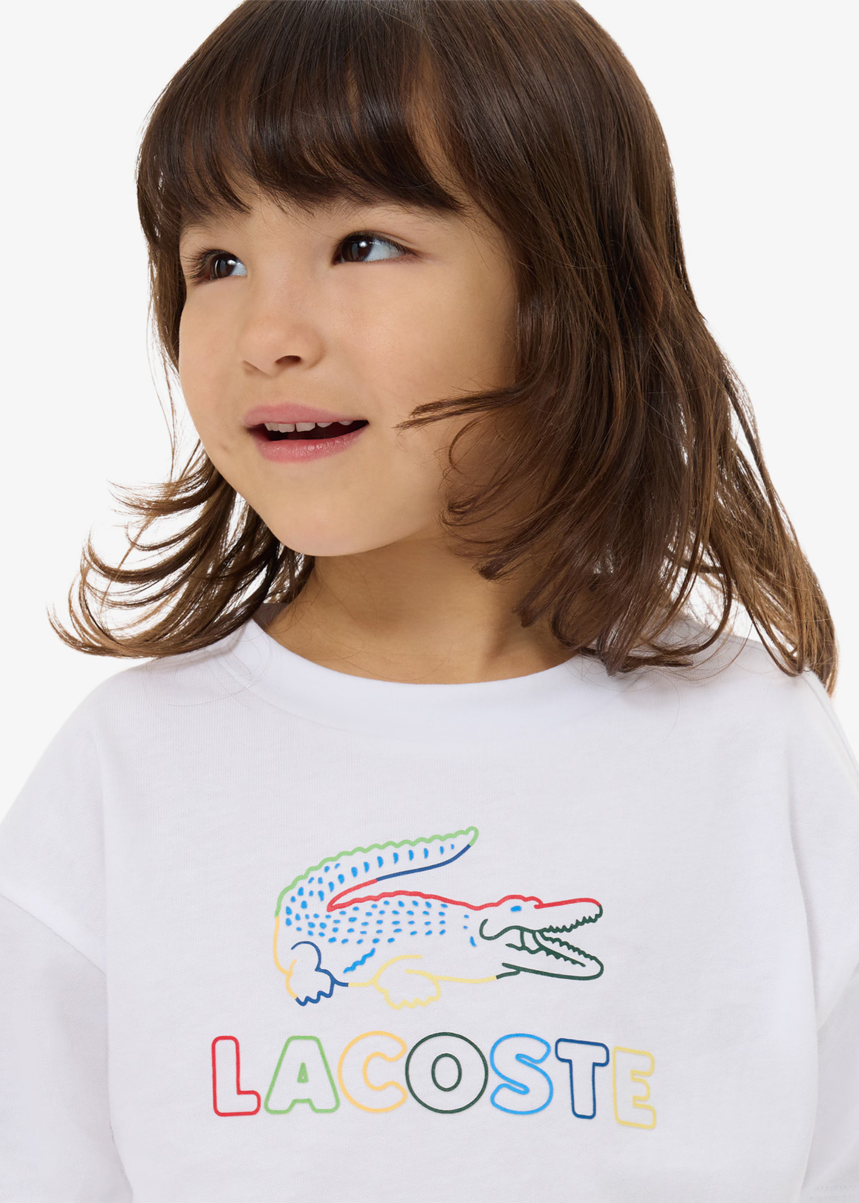 Camiseta Lacoste Kids Oversized con Estampado