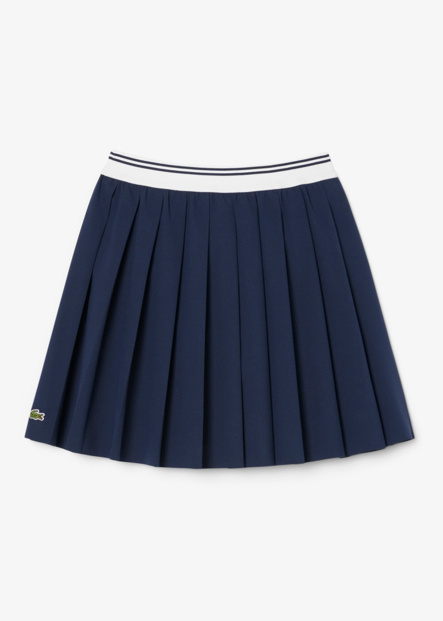 Falda Plisada Azul Algodón Oxford